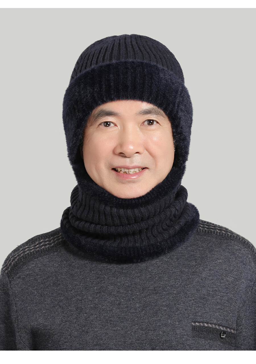 Hengyuanxiang Men's Hat for Autumn And Winter Warmth, Thick Wool Knit Cap for Middle-Aged And Elderly, Birthday Gift for Dad Or Grandpa 15