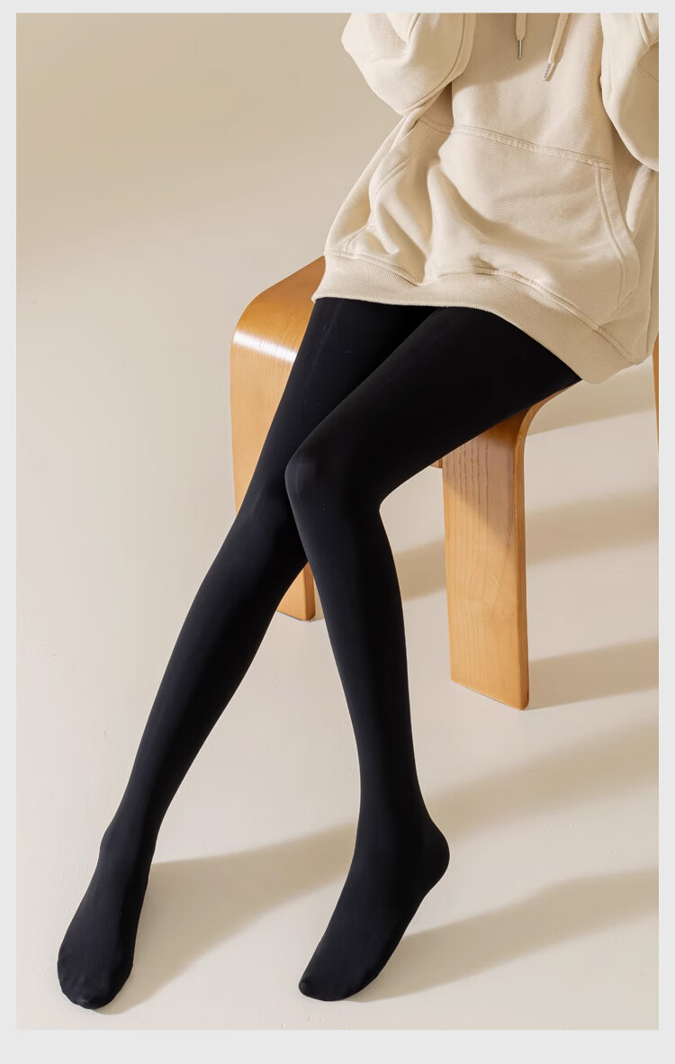 JOAE [Shuiguang Socks] High-Waist Leg-Shaping Miracle Tummy Control Shaping Thick Base Layer Pants for Women, Spring And Autumn Fleece-Lined Pantyhose Black 19