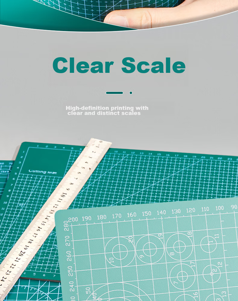 Sannianerban A3 Cutting Mat, PVC Material, Extra Large Size, Handmade Desktop Cutting Board, Fully Washable with Water, Student Paper Cutting Tool, Art And Engraving Board, Anti-Cut Pad, Mint Gree 10