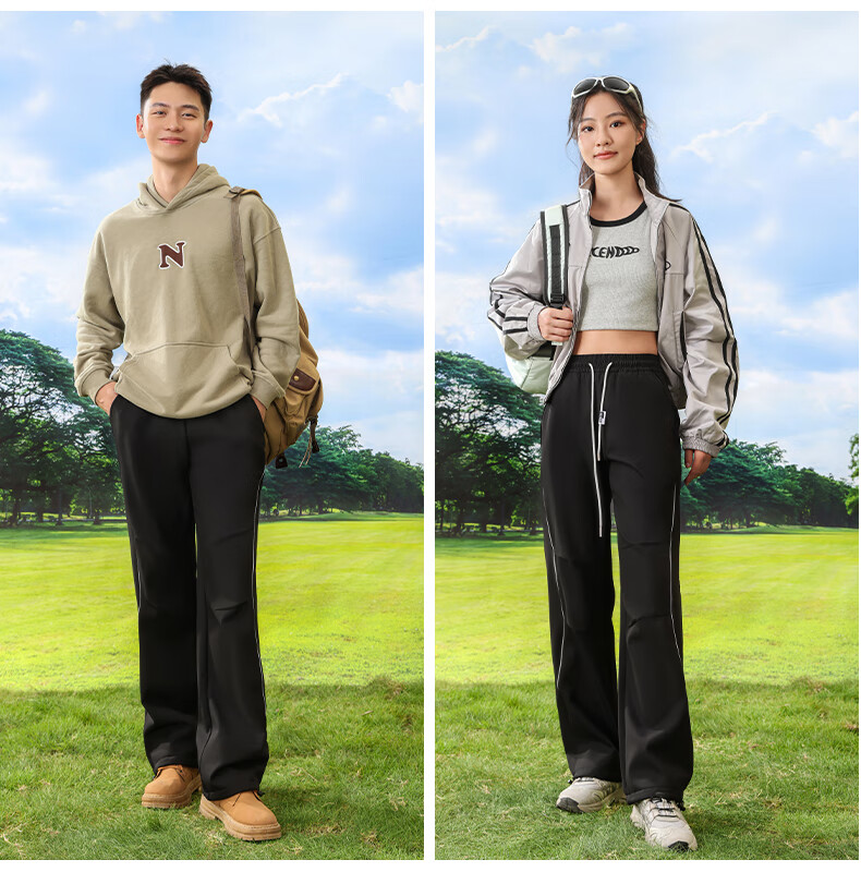 LangSha Softshell Pants Unisex Autumn Winter Fleece Outdoor Skiing Windproof Water-Repellent Cotton Hiking Mountaineering Trousers 6