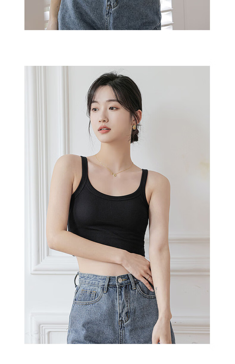 LangSha Camisole Tank Top for Outer Wear, Lightweight Summer Underwear Vest for Women with Built-In Bra Pads, Integrated Bralette, Inner Layering Camisole 27