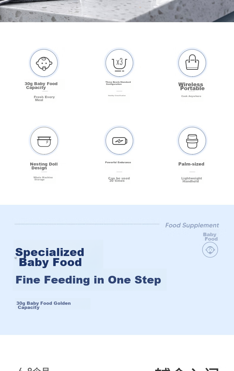 Morphyrichards Wireless Portable Baby Food Maker, Mini Garlic Masher, Baby Food Processor, Blender, Small Seasoning Machine MR9403 One's Member 2
