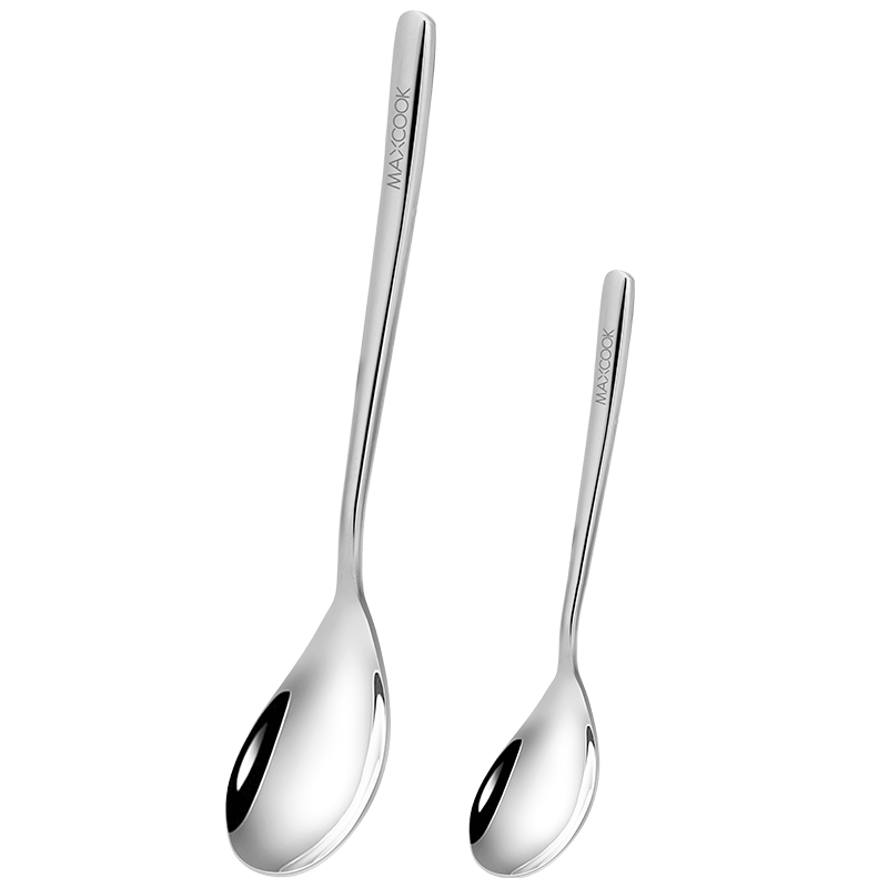 MAXCOOK 316L Stainless Steel Soup Ladle And Spoon, Extra Large And Thick Serving Spoons, 2-Piece Set MCGC3677