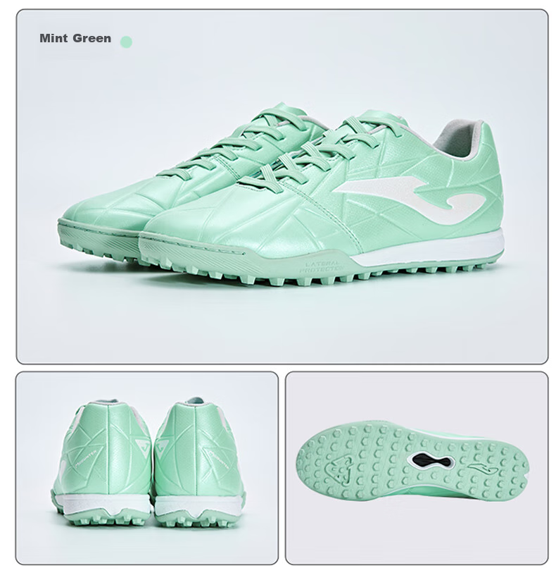 JOMA Kangaroo Leather Soccer Shoes with TF Turf Studs, Non-Slip, Wear-Resistant Professional Football Training Shoes, Mint Green, Size 39 21