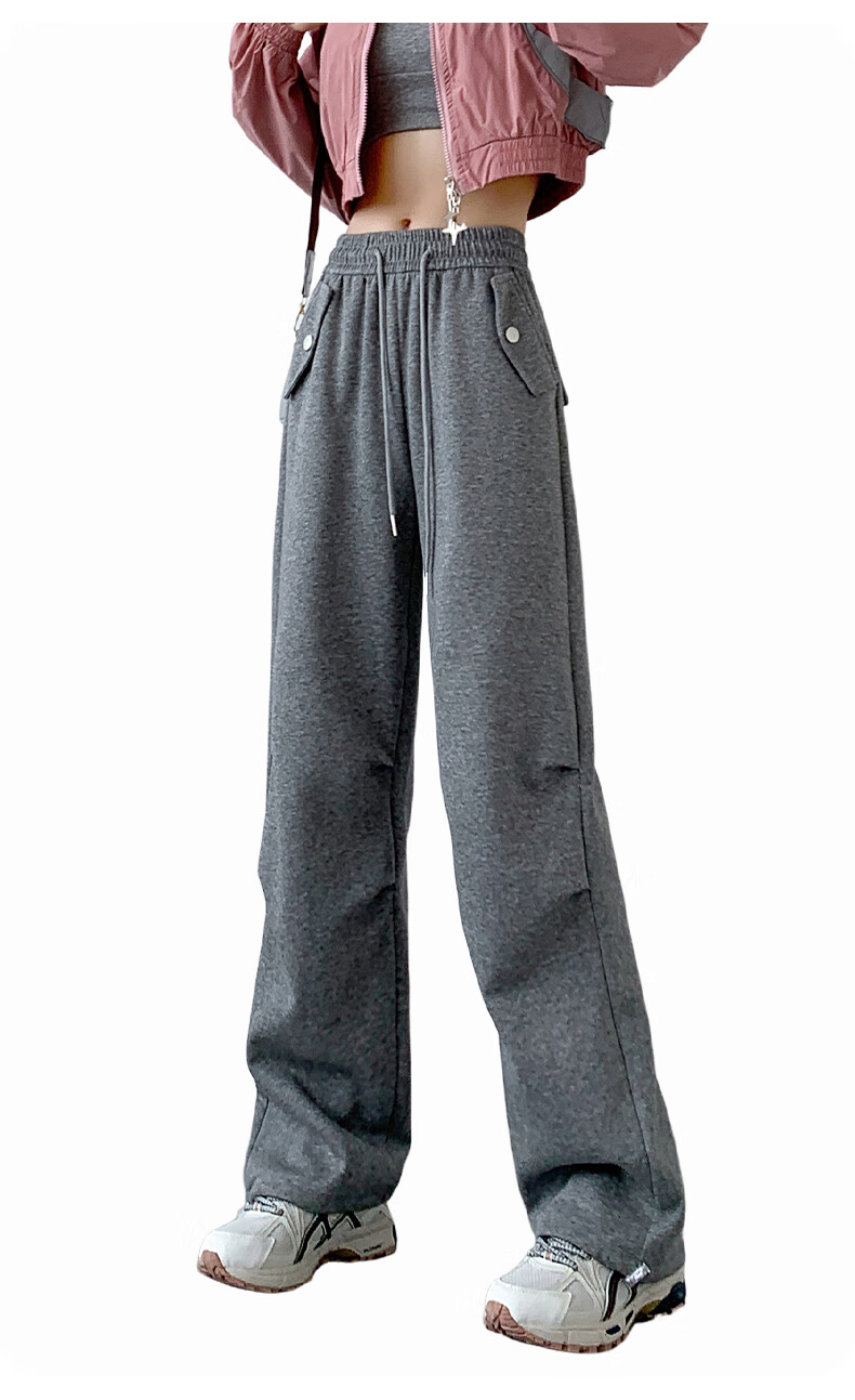 FitonTon American Style Parachute Work Pants for Women Autumn Winter High Waist Slimming Paratrooper Casual Convertible Pants 3