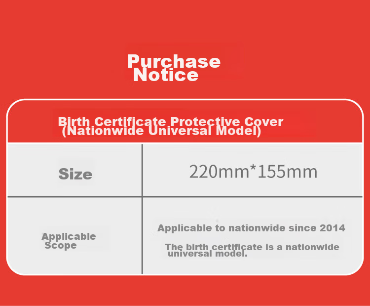 JONEVEE Birth Certificate And Vaccination Record Protector (Set of 2), Classic Double Insert Pages, Jujube Red, Baby Medical Document Cover, ZWCS04 4