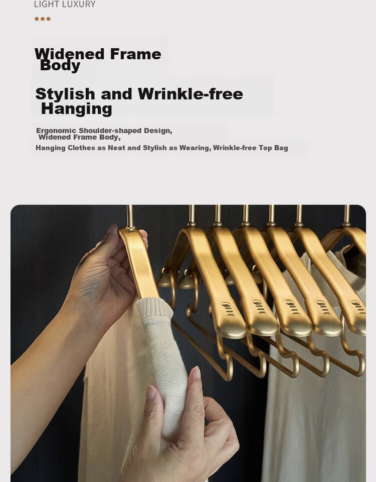 Fanyejia High-End Space Aluminum Alloy Hangers, 5-Pack, Home Use, Non-Marking, Shoulder-Angle Protection, Thickened Suit And Large Clothing Hangers 1