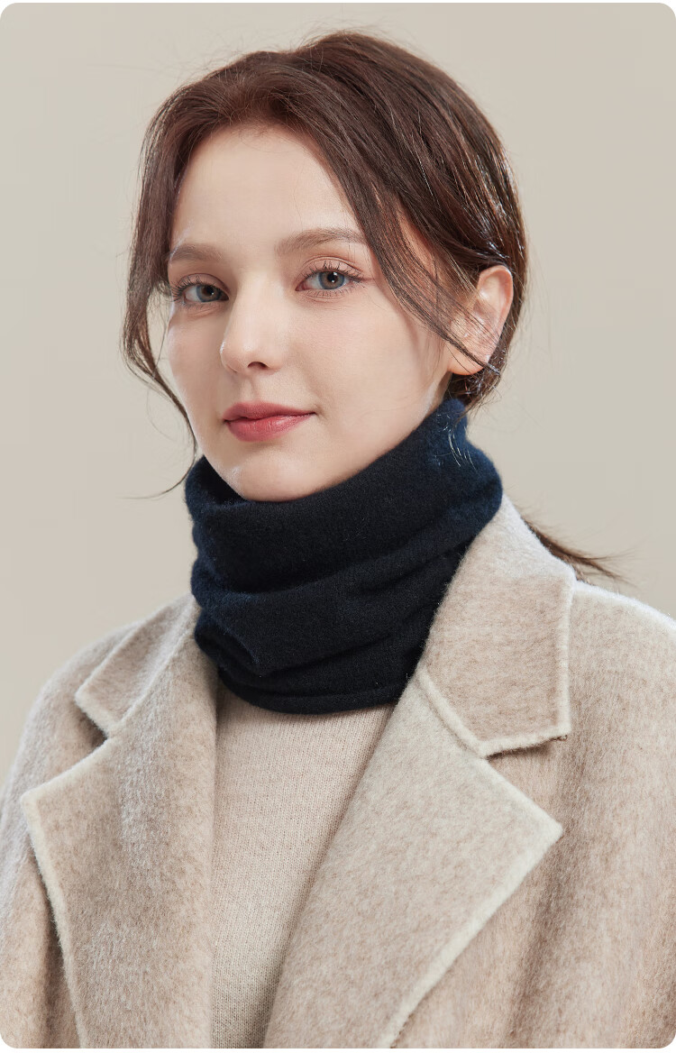 JIUMU 100% Cashmere Warm Neck Gaiter for Women, Autumn And Winter Thickened Cold Protection Neck Warmer, Winter Outdoor Scarf for Wome 23