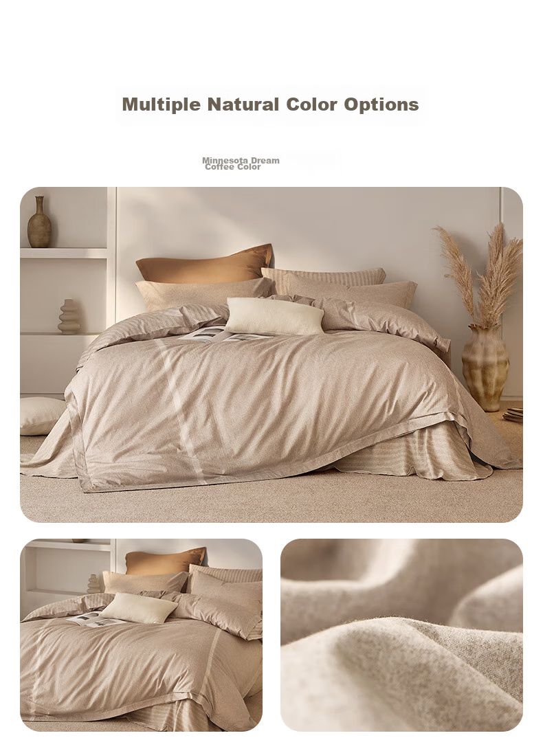 LUOLAI Home Textiles, Ultra-Soft U-Easy Set of 60 Pieces, Thickened Brushed Cotton Bedding Set for Winter, Includes Bed Sheet And Duvet Cover, Orange, 200*230 Cm 10