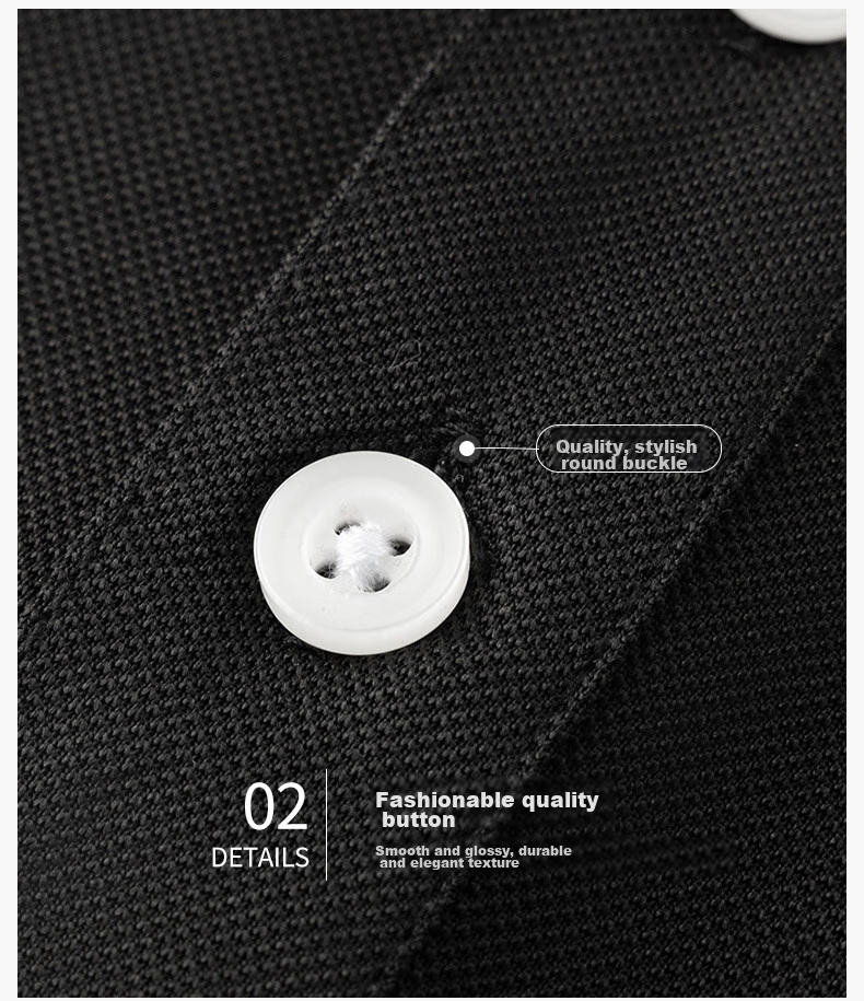 JEEP SPIRIT Men's Short-Sleeve T-Shirt, Summer Business Casual Polo Shirt with Collar, Solid Color Breathable, Black, Size L 7
