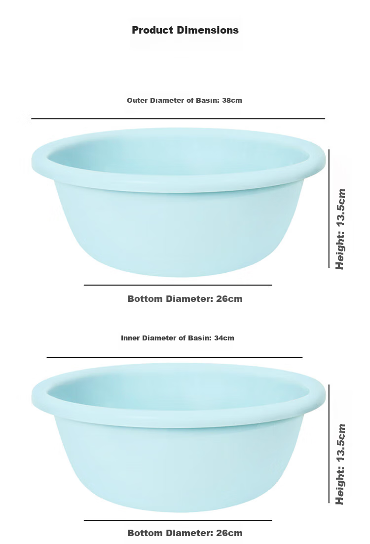 Fuaijia Thick Face Basin Set of Two, 38cm Washbasin, Vegetable Washing Basin, Foot Washing Basin, Student Basin, Plastic Basin, Foot Soaking Basi 5