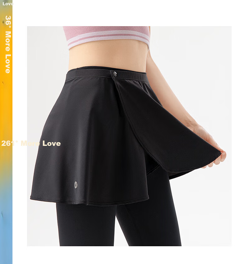 361° Yoga Pants, Skirt Cover-Up, Anti-Exposure, One-Piece Outer Layer, Sports Hip-Covering Skirt, Short Yoga Skirt, Running Skirt Cover-Up 17