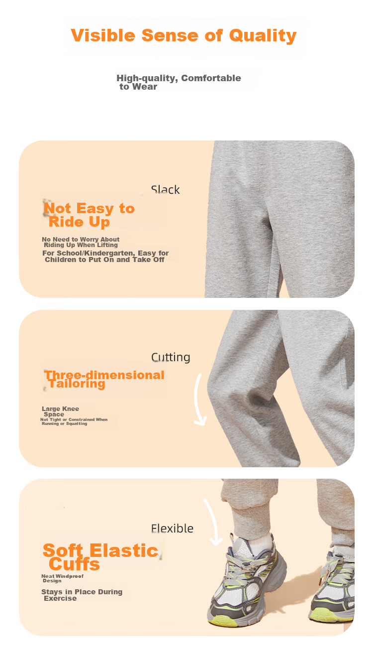 Baleno Boys' Pants, Fleece-Lined And Thickened, 2026 Children's Winter Clothing, Warm Lambswool Long Pants, Winter Style Kids' Sports Sweatpants 8