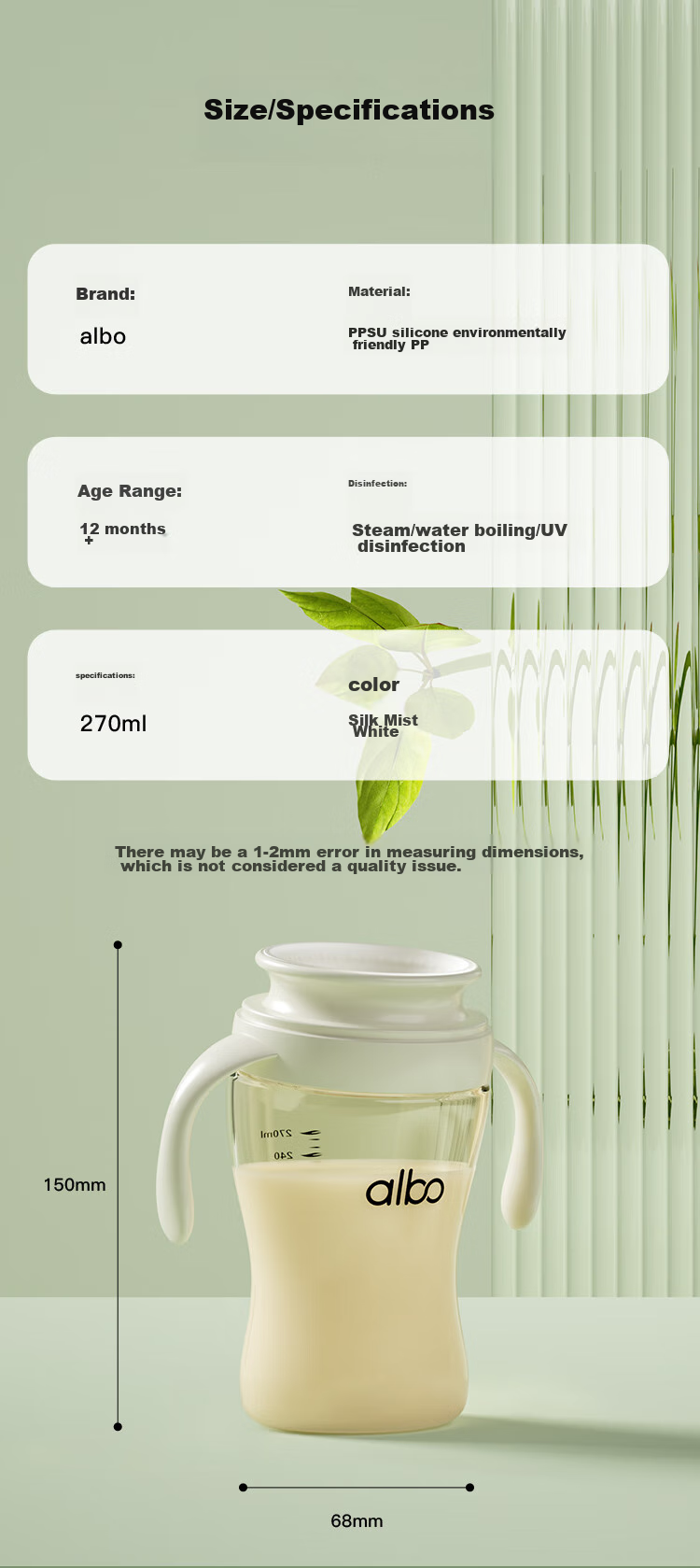 Albo Duck Cup for Babies 6 Months And Above, Sippy Cup with Straw for Infants, Children's Water Bottle BZ347 15