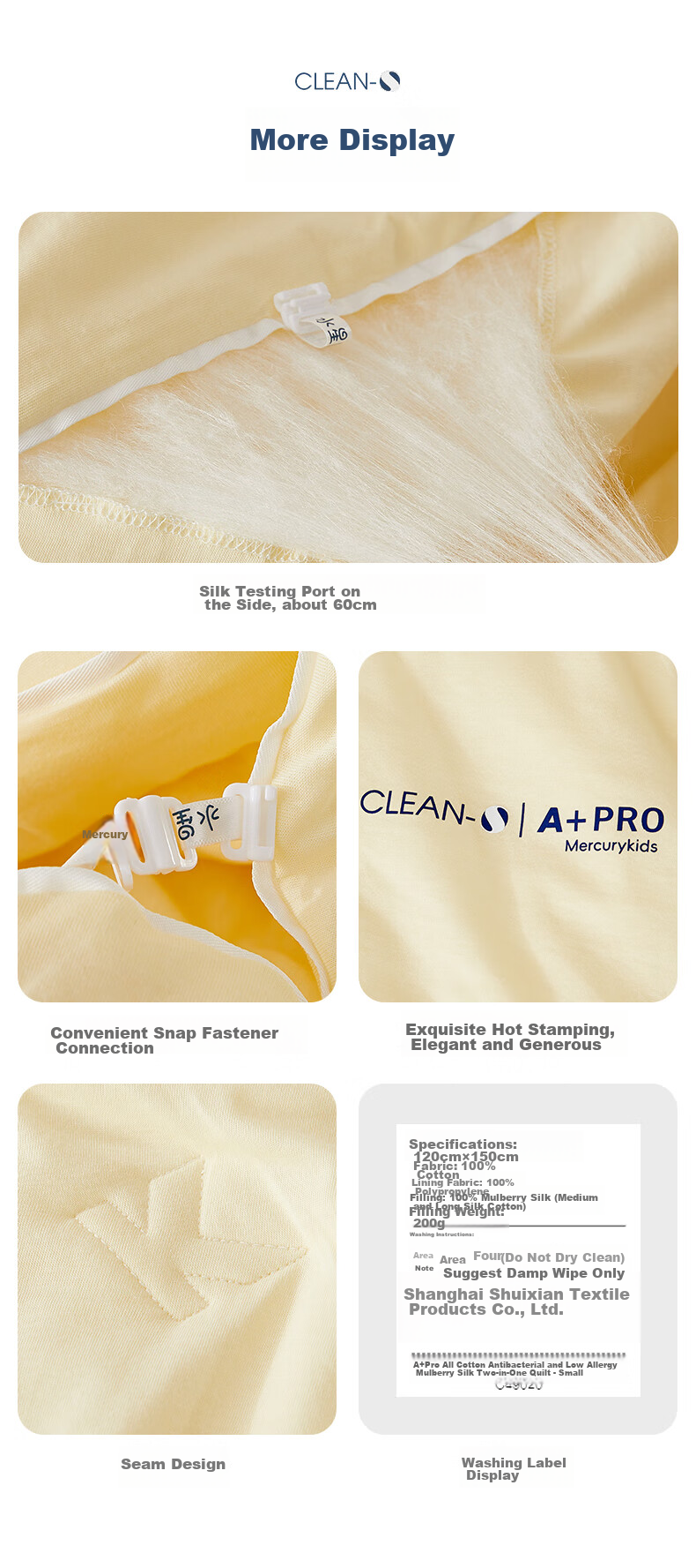 MERCURY Kids A+Pro Pure Cotton Antibacterial Hypoallergenic Silk Spring And Autumn Comforter for Children (Cream Pink), 120cm × 150cm, Class A 17