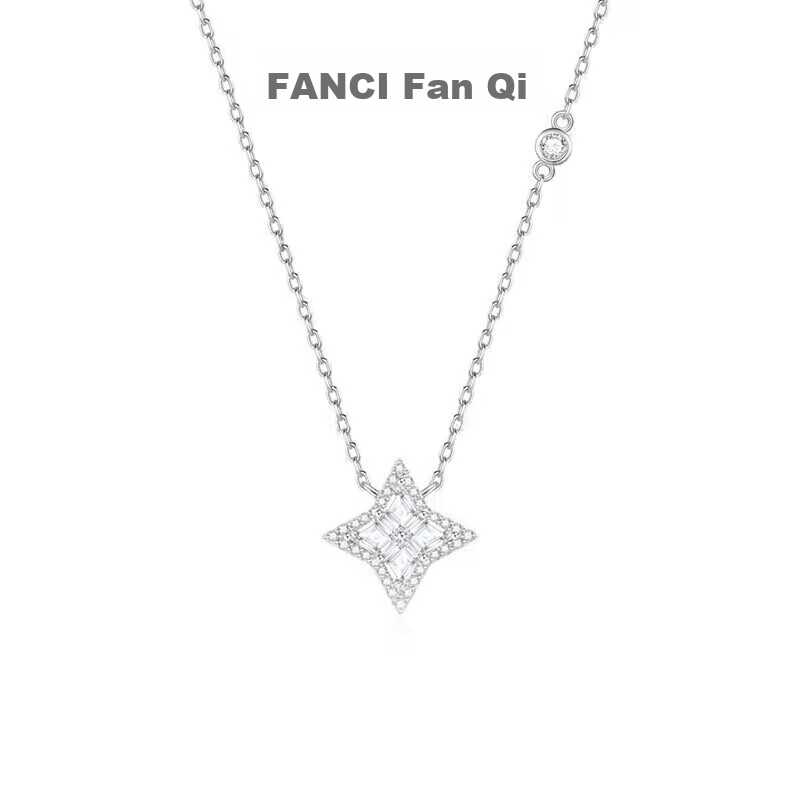 Fanci Radiant Necklace, Women's Silver Jewelry, Fashionable Accessories, Luxurious Feel, Birthday Gift for Wome