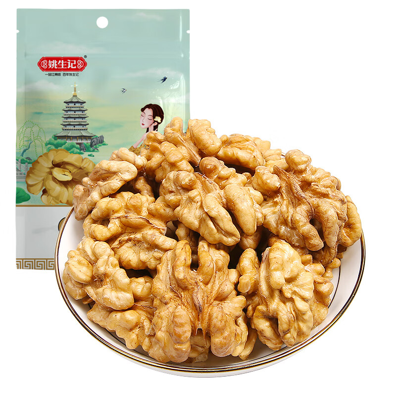 姚生记原味新疆核桃仁300g 阿克苏大核桃仁休闲零食 每日坚果炒货干果仁