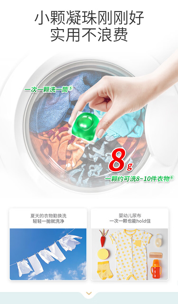 立白 天然倍净洗衣凝珠 54颗*2盒*3件 图3