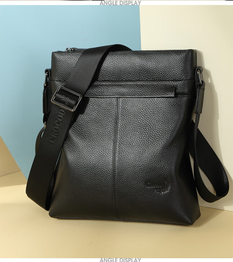 CROCODILE Top-Grain Leather Shoulder Bag, Men's Business Casual Crossbody Bag, Gift for Boyfriend, 2259 4