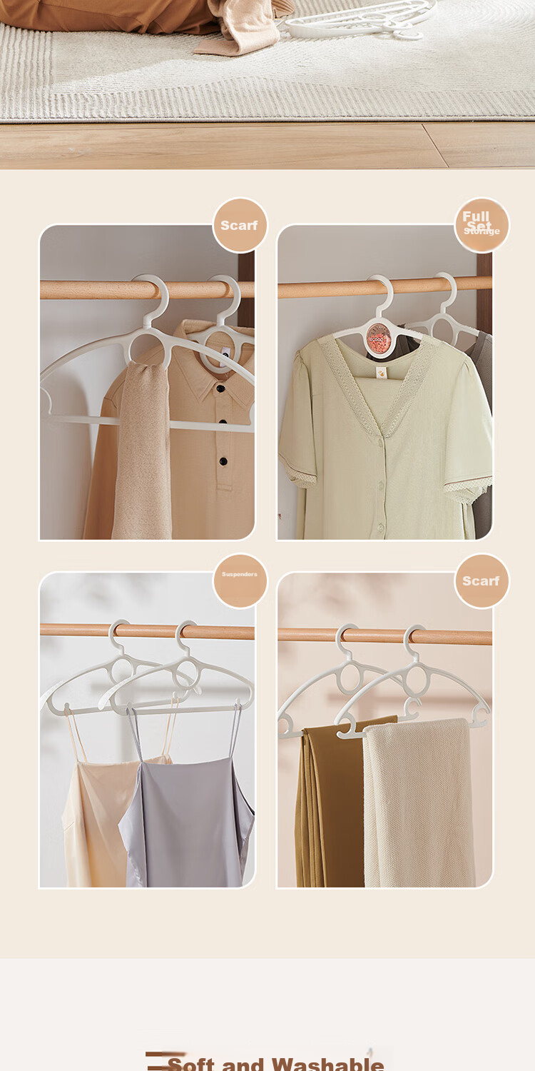 Ecoco Clothes Hangers for Home And Student Dormitory, Non-Slip, Seamless, with Fragrance Diffuser, Anti-Mite And Insect Repellent, Drying And Storage 9