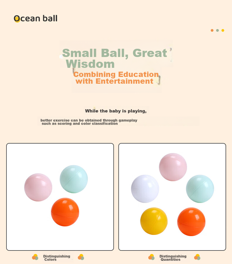 DEERC Colorful Ball Pool, Indoor Macaron-Colored Ocean Balls, Small Colorful Balls, Children's Toy Balls, Birthday Gift 11