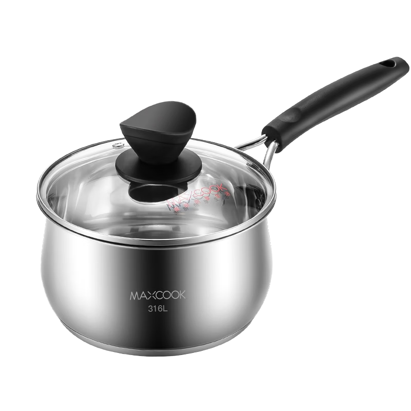 MAXCOOK 316L Stainless Steel Milk Pot And Soup Pot 18cm, Noodle Cooking And Baby Food Pot with Thickened Composite Bottom MCN8129