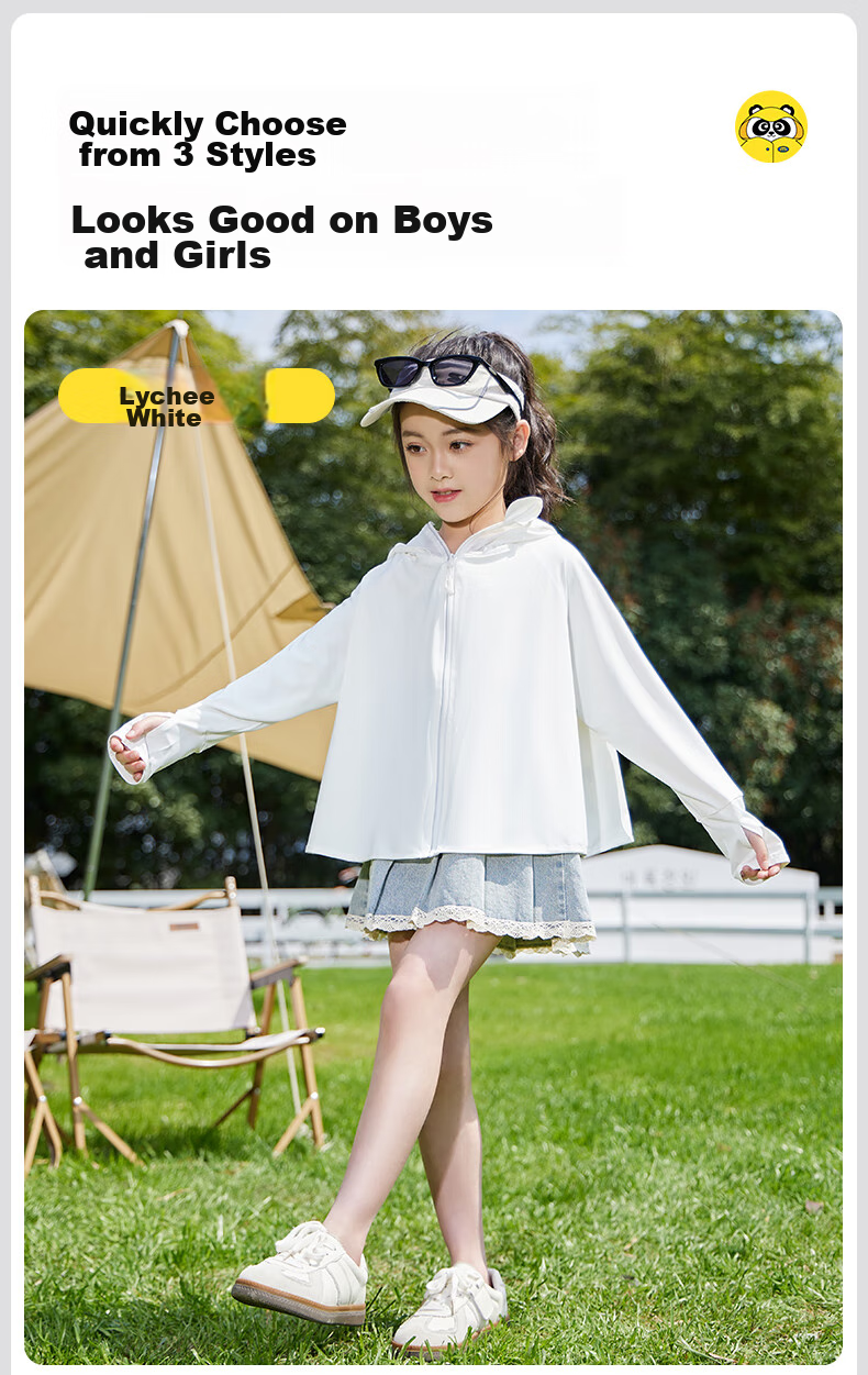 Moremerry Children's Sun Protection Clothing, Cool And Breathable, UV-Resistant, for Boys And Girls, Summer Lightweight Sun Protection Garment, Apricot Pink, XL 10