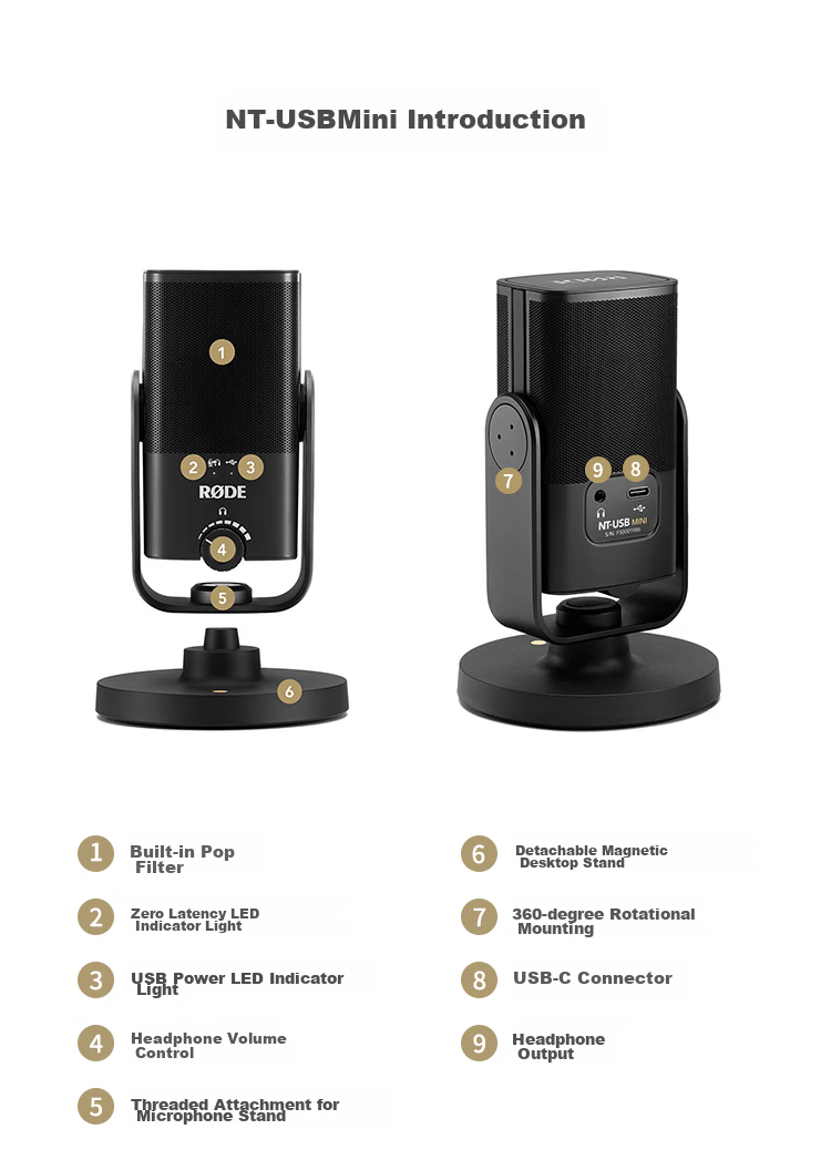 RODE NTUSB MINI Condenser Microphone for Novels, Voice Acting, Studio Recording And Live Streaming Professional Microphone 14