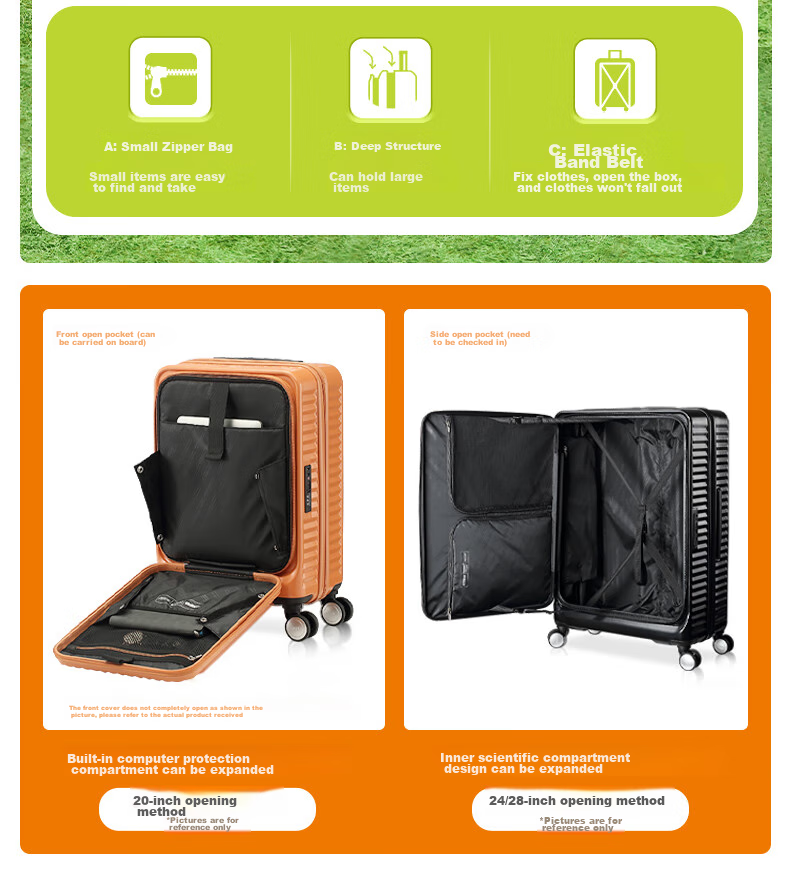 AMERICAN TOURISTER Luggage, 24-Inch Side-Opening Suitcase, Lightweight Large-Capacity Travel Case, Chubby Suitcase, Black NF2 Combination Lock Case 5