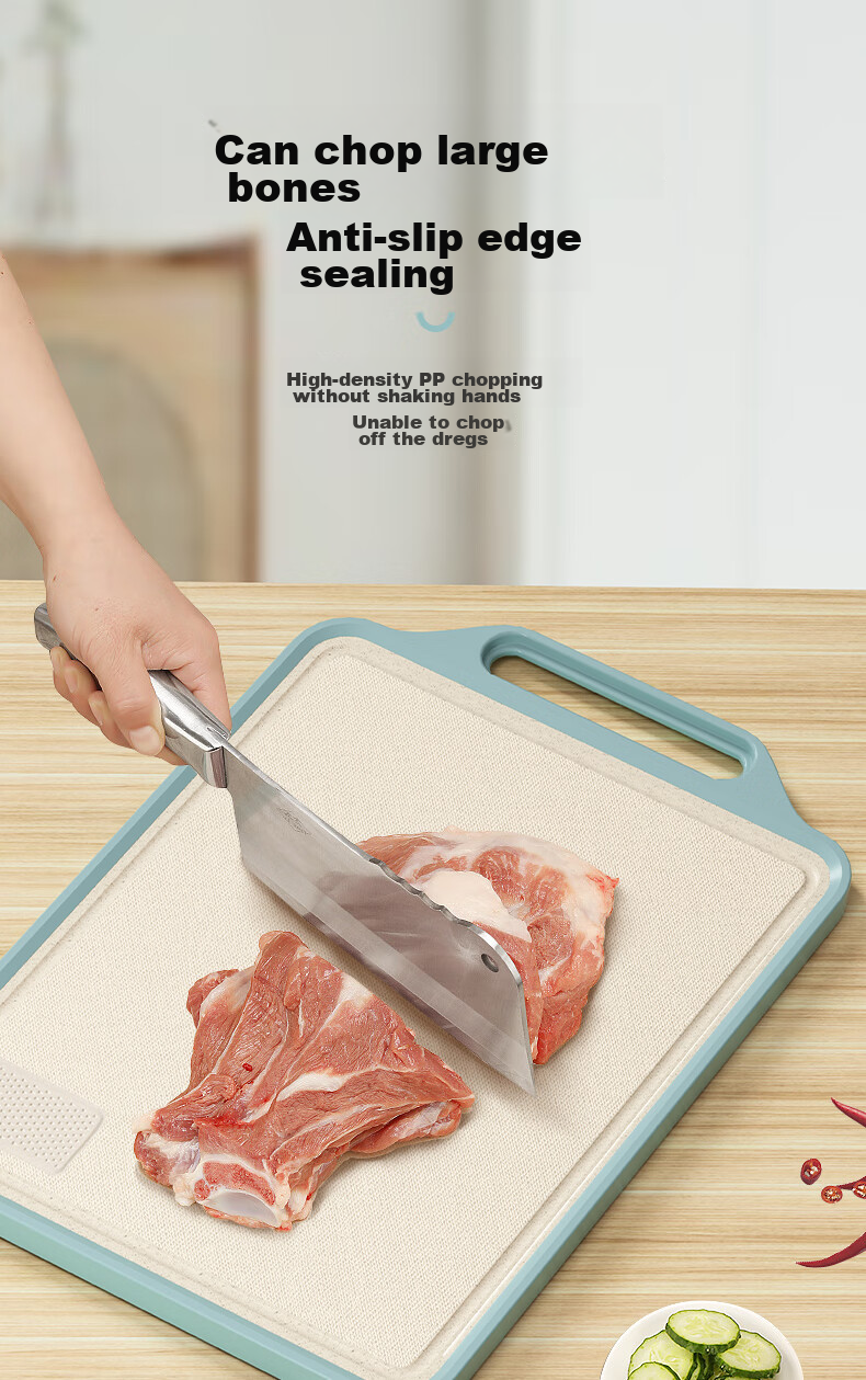 PINYU Cutting Board, Household Antibacterial And Anti-Mold Chopping Board, Double-Sided Sticky Board, Kitchen Stainless Steel Cutting Board, Fruit Knife Board, Butcher Block 7