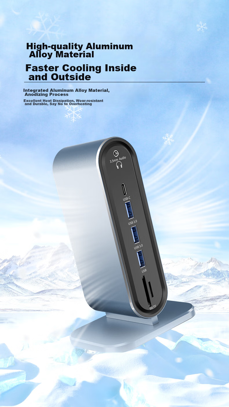 Acer Type-C Vertical Expansion Dock HDMI/VGA HD Screen Mirroring 4K Gigabit Ethernet Port Adapter USB Hub Compatible with MacBook Huawei Laptops Expansio 11