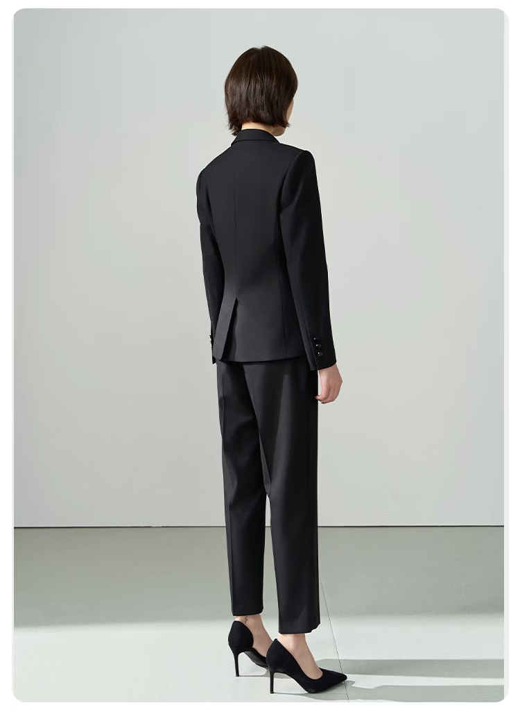 Miss Bird Lucky Series Black Professional Suit Set Women's Civil Service Interview Formal Commuter Elegant Blazer Set 13