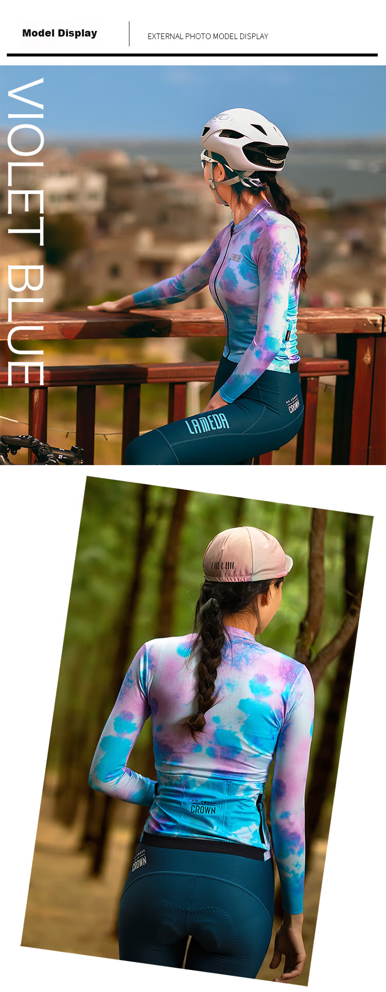 Lameda Women's Cycling Jersey, Long Sleeve, Spring And Summer Sun Protection, Breathable, Quick-Drying, Mountain And Road Bike Top, Cream White And Gray, Size L 7