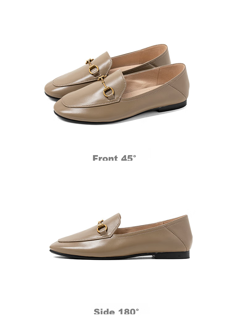 COMELY Genuine Leather Loafers for Women, New Spring/summer Style, Sheepskin Flat Slip-On Shoes, Comfortable Versatile Small Leather Shoes, Camel Color, Size 33 24