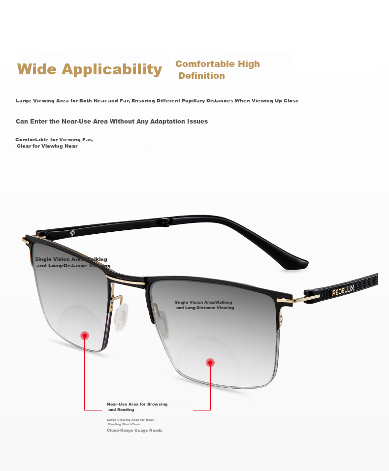 Xiyanghong Reading Glasses for Men with Blue Light Blocking, Bifocal, Fashionable Smart Photochromic Folding Reading Glasses AX7102 100 Degrees 3