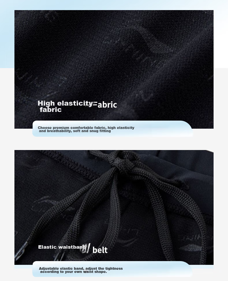 Li-Ning Swimming Trunks Men's Swimwear Set, Anti-Embarrassment Hot Spring Surfing Diving Suit Training Swimwear 022+171 Black L 16