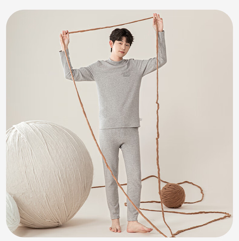 YING BO LUN Youth Kids Thermal Underwear Autumn Set Thickened Cotton Sweater School Uniform Essential 81211 Coffee Stripes 180 6