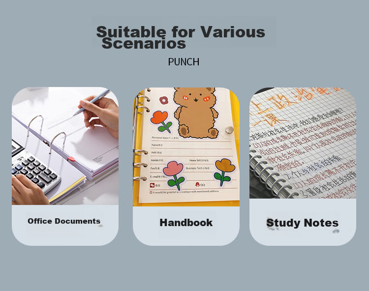 TANGO Office Hole Puncher Can Punch up to 35 Pages with Two Holes, Φ6mm Hole Puncher Binding Machine with Ruler, Office Stationery Supplies 9