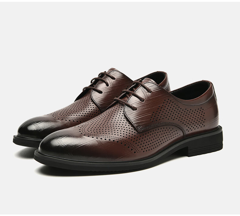 HLA Men's Leather Shoes, Business Formal Dress Shoes, Genuine Leather Footwear, HAAPXM2FAV172, Black, Size 44 46