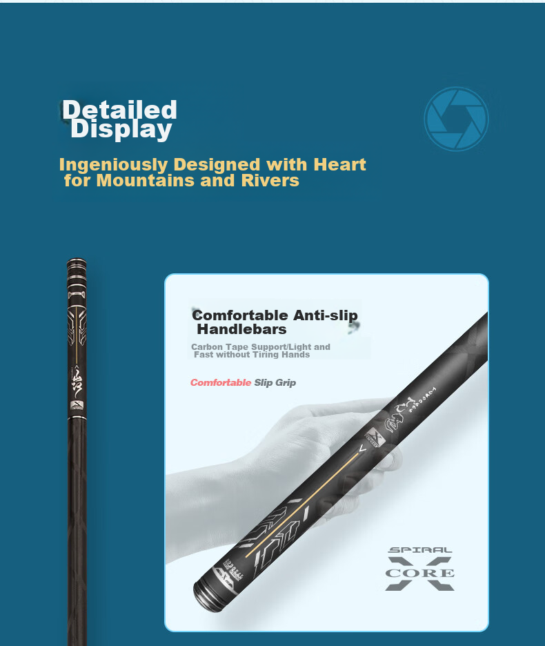 Grsaed Shanhefu 7.2-Meter Fishing Rod, Handheld Rod, 28-Section Composite Rod, Carbon Fiber Ultra-Light Ultra-Hard Pole for Carp And Crucian Carp Fishing 17