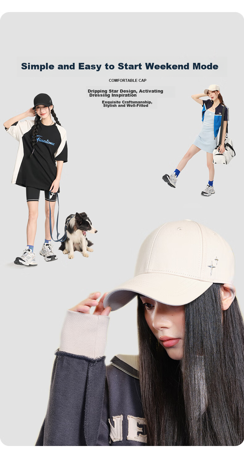 CACUSS Baseball Cap for Women, All-Season Large Head Circumference Hard Top Visor Cap, Sun Protection Hat, Couple Matching Versatile Face-Slimming Cap 4
