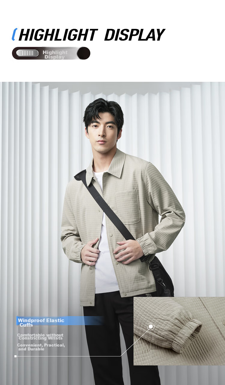 HLA Jacket for Men, POWER YOUNG Series, Lapel Plaid Coat for Men, Autumn Season, Chinese New Year 3
