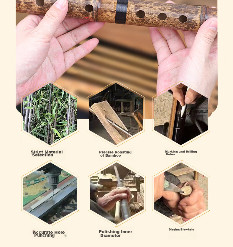 Daoyun Purple Bamboo Xiao Flute, Eight-Hole G Key, Beginner's Entry-Level Professional Ancient Style Purple Bamboo Short Flute, Musical Instrument 9
