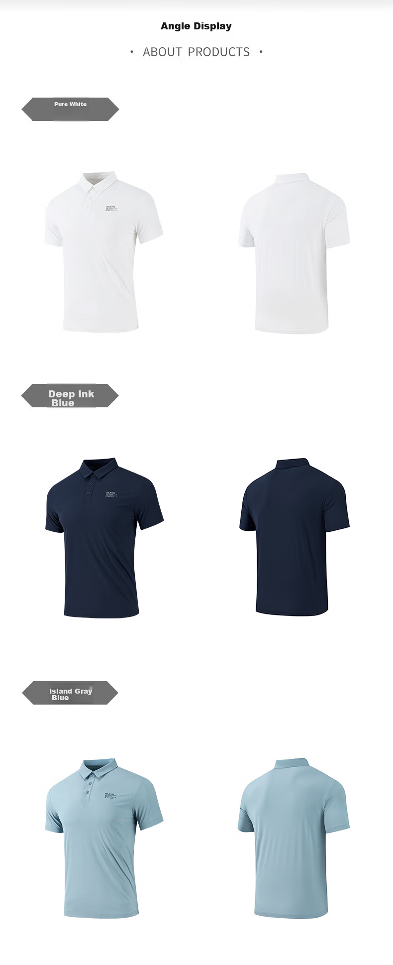 361° Men's Short Sleeve T-Shirt Spring Summer Polo Shirt Sportswear Fitness Loose Ice Silk Sun Protection 652524103D-6 61