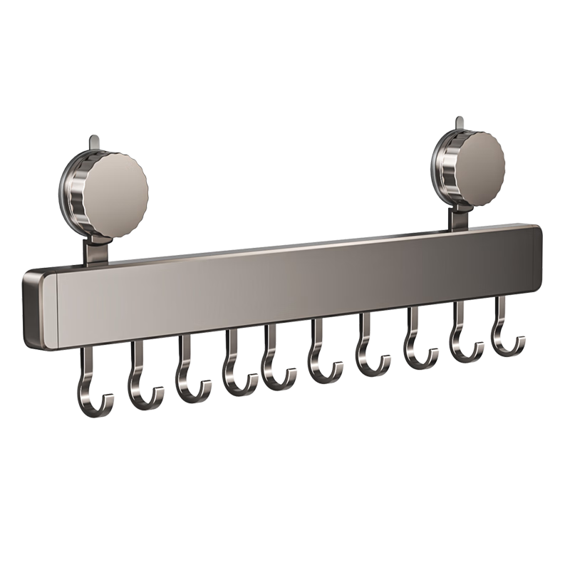 Yweel Suction Cup Kitchen Hooks, Hanging Rods, No Drilling Required, Kitchen Storage Rack, All-In Hanger for Pots, Spatulas, And Utensils, Wall-Mounted Storage Rack