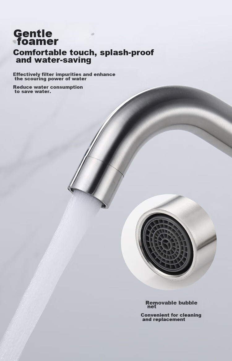 Larsd Kitchen Faucet, 304 Stainless Steel Sink Faucet, Hot And Cold Rotating Dishwashing Sink Faucet LD82058 8