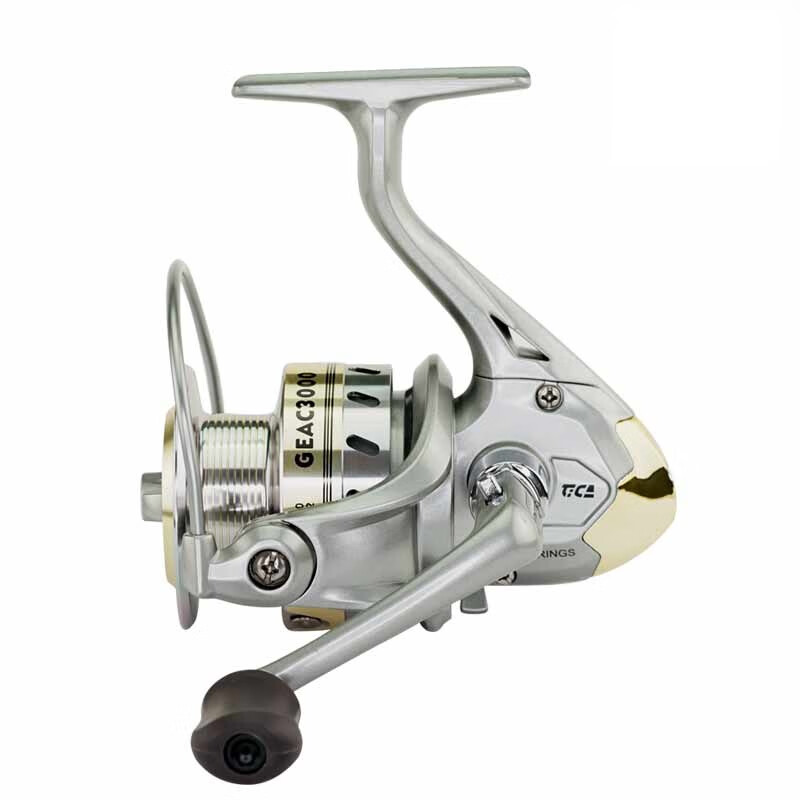 Dijia Fishing Reel, GEAC1000 (Gold), Series, All-Metal Line Cup, Fishing Reel, Spinning Reel, Lure Reel, Fishing Line Reel, Rock Fishing Reel, Long-Distance Casting Reel, Rafting Fishing Reel, Sea Rod Reel, Long-Distance Casting Reel