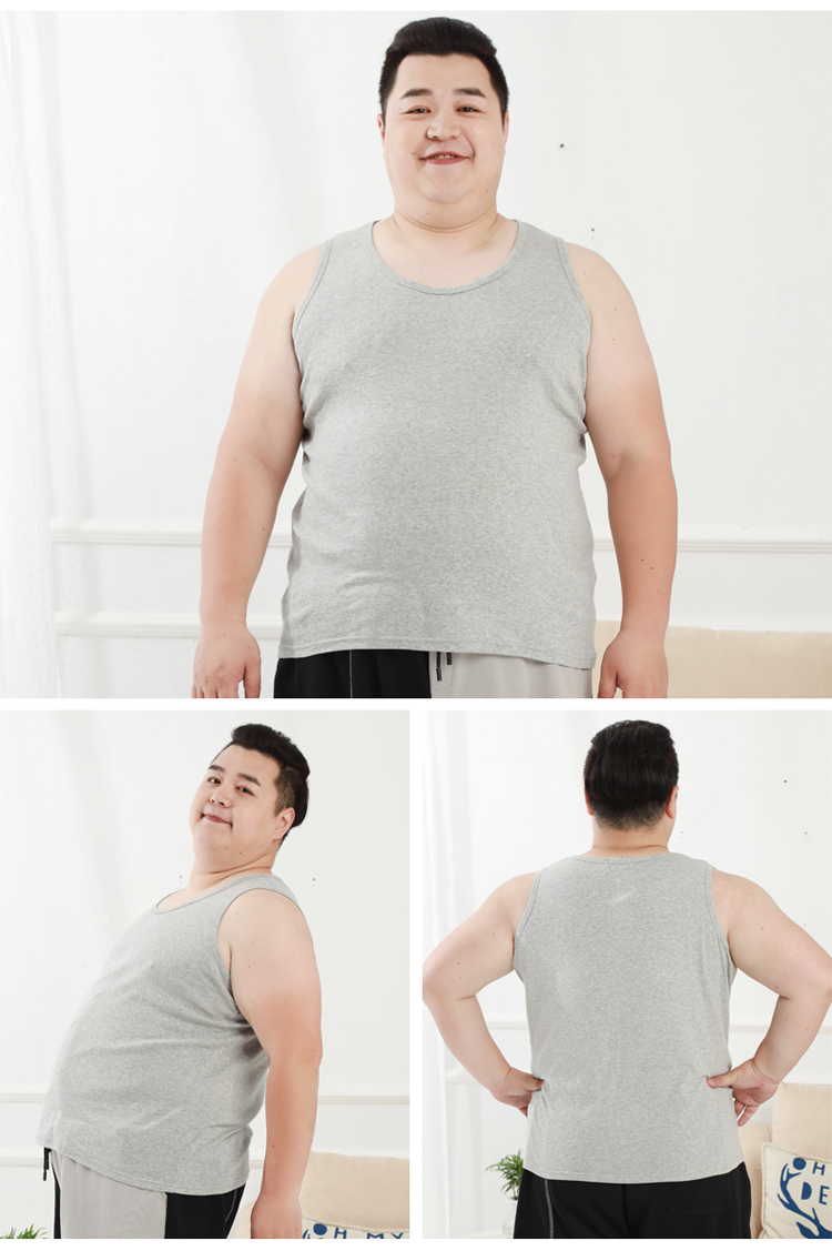 Hengyuanxiang [100% Pure Cotton Plus Size Tank Top] Men's Antibacterial Plus Size Undershirt Camisole Sleeveless Sports Undershirt 10