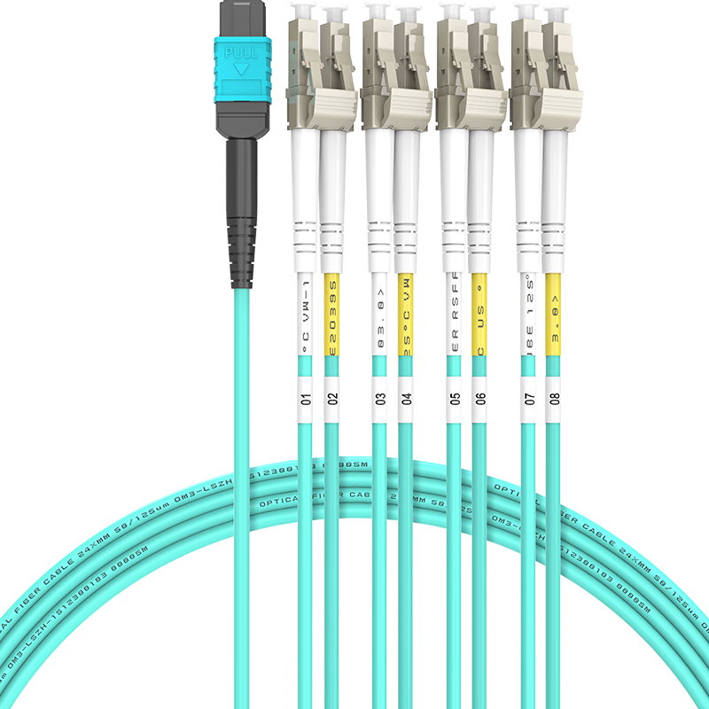 SK-LINK MPO-MPO Fiber Optic Patch Cable 12-Core OM3 40G/100G Multimode B Polarity Compatible MTP Female 5m SK-TX12OM3-MPOMPO-5m