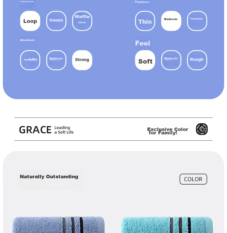 Grace 10A Antibacterial Towel And Bath Towel Set, Extra Large, Skin-Friendly, Breathable, Quick-Drying, Soft, Suitable for Men And Wome 4